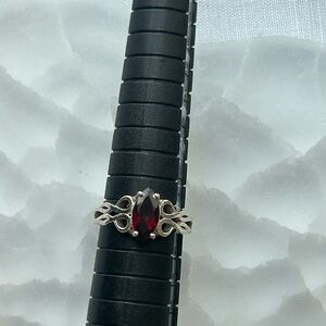 Sterling silver garnet ring